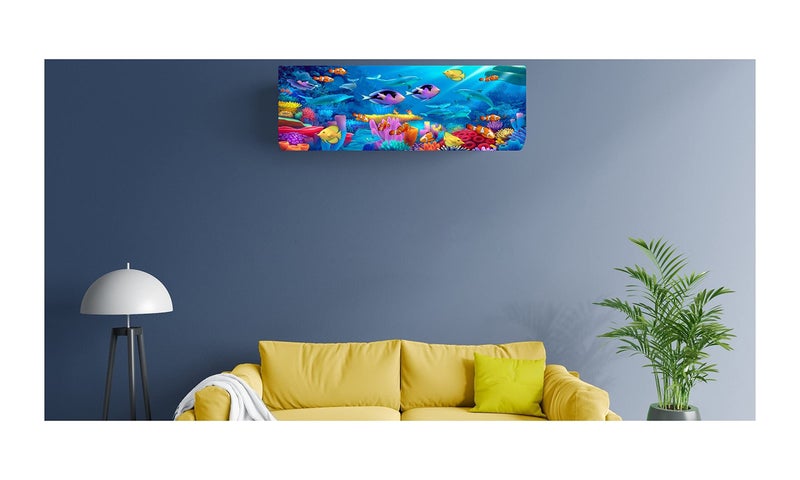 STUTI WORLD Air Conditioning Dust Cover Folding Designer Ac Cover for Indoor Split Ac 1 ton (91 x 31 x 21 cm ) and 1.5 ton (97 x 31 x 21.5 cm ) new creative Printed (coral, 1.5 ton) - Image 5