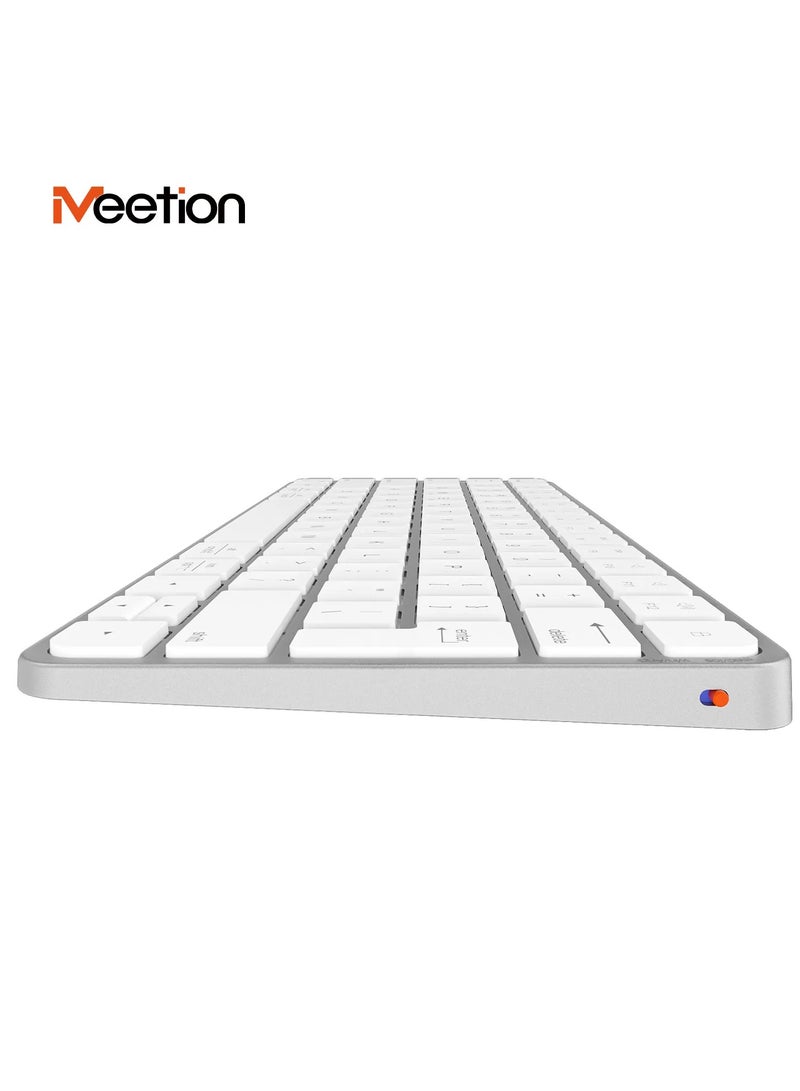 Meetion لوحة مفاتيح آبل اللاسلكية الرفيعة جداً بأربعة أوضاع من ميتشن كيويت، ikey K210، اقتصاد مكاني مبتكر، جمالية متجددة، بروتوكول مزامنة عالمي (فضي) - Image 4