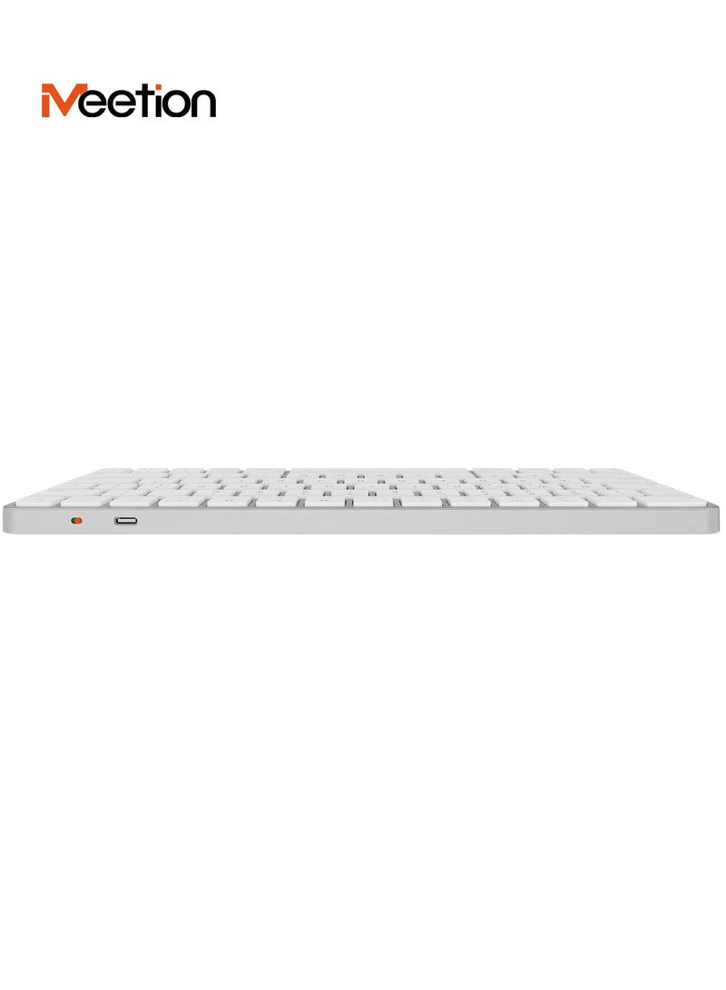 Meetion لوحة مفاتيح آبل اللاسلكية الرفيعة جداً بأربعة أوضاع من ميتشن كيويت، ikey K210، اقتصاد مكاني مبتكر، جمالية متجددة، بروتوكول مزامنة عالمي (فضي) - Image 5