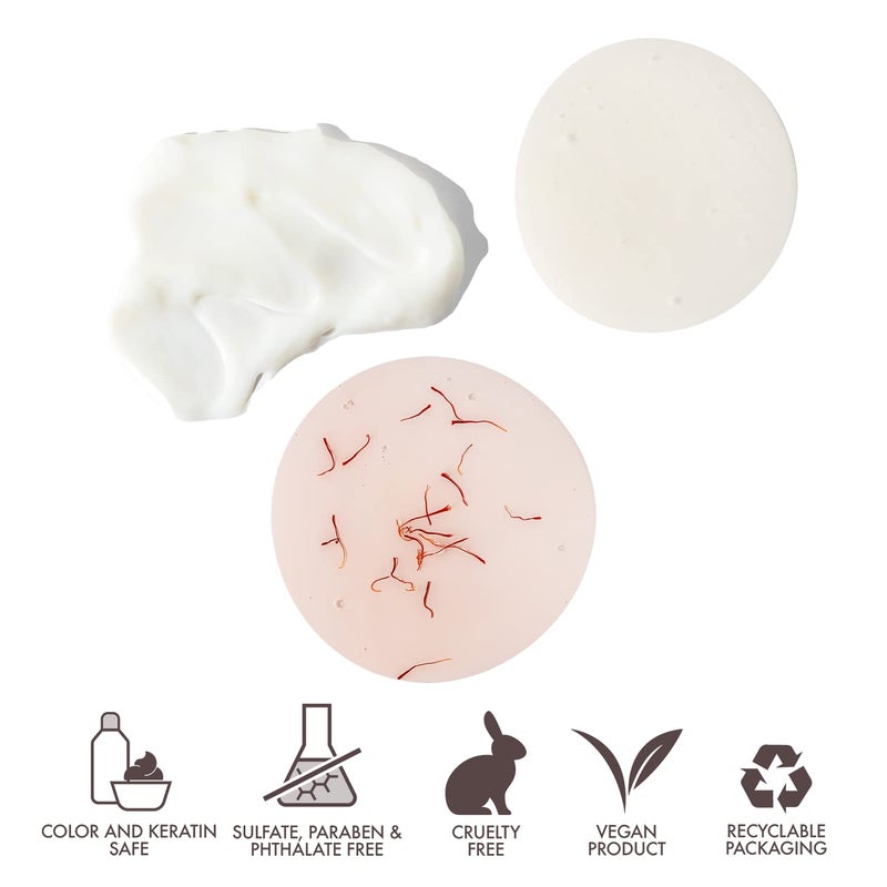 Joon Moisturizing Travel Size Gift Set | Saffron Hair Elixir (1.11 fl oz), Saffron Rose Shampoo (2 fl oz) and Conditioner (2 fl oz) - Image 4