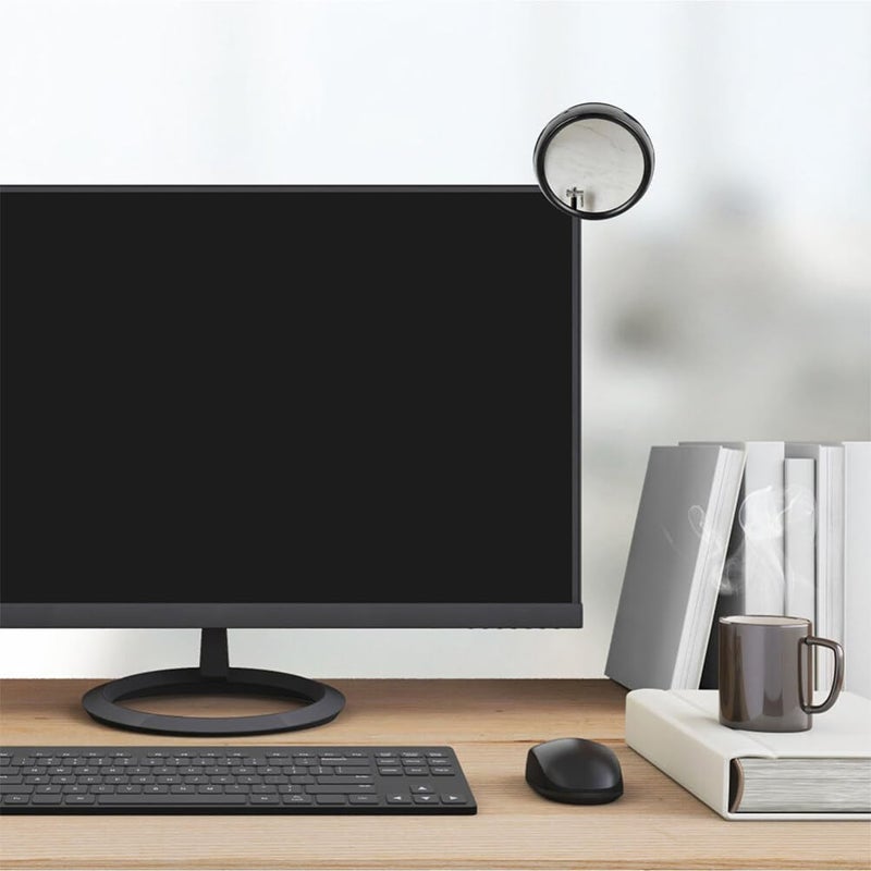 3Pcs Black Clip On Monitor Mirror For Office Desk Cubicle High Strength PC - Image 3