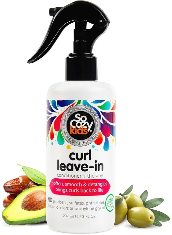 SO COZY SoCozy, Kids, Curl Leave-in Conditioner + Therapy, 8 Fl Oz (237 Ml) - Image 1