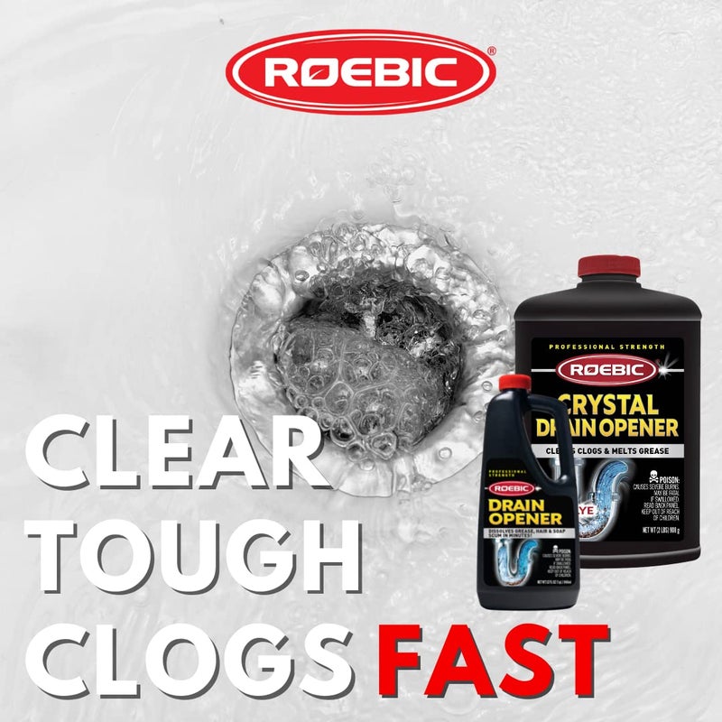 Roebic HD-CRY-DO 2 Pounds Professional Strength Crystal Drain Opener, 100% Lye, Black - Image 2