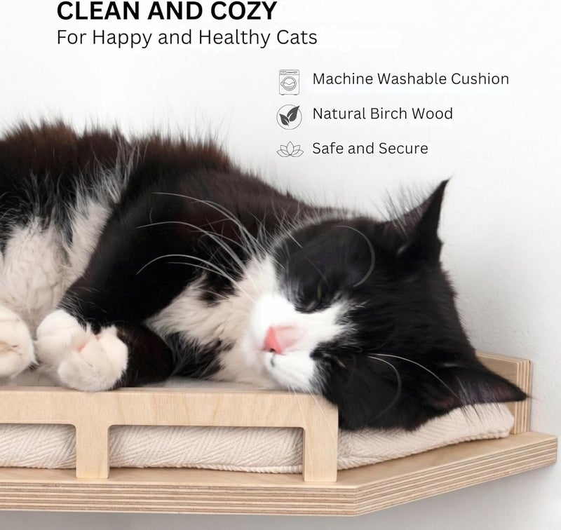 INICIO Cat Wall Shelves w/Corner Cat Shelf and 3 Steps, Easy Install Wall Climbing for Cats, Modern and Durable Shelves for Cats, Suitable for Small and Medium Size up to 22lbs - Image 5
