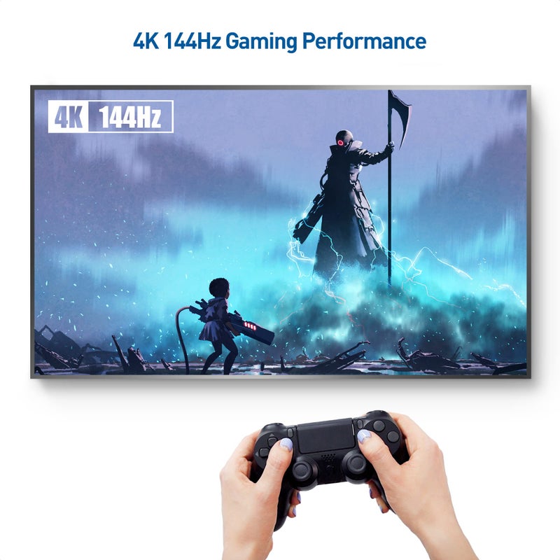 Cable Matters كابل ماذرز بطول 13 قدم 32.4 جيجابت في الثانية كابل ديسبلاي بورت 1.4، يدعم 8K 60Hz، 4K 240Hz كابل ديسبلاي بورت 1.4 مع FreeSync و G-SYNC و HDR لشاشات الألعاب، الكمبيوتر، RTX 4080/4090، RX 6800/6900 والمزيد - Image 2