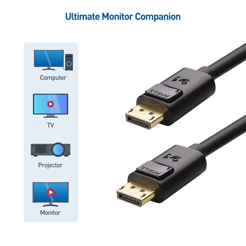 Cable Matters كابل ماذرز بطول 13 قدم 32.4 جيجابت في الثانية كابل ديسبلاي بورت 1.4، يدعم 8K 60Hz، 4K 240Hz كابل ديسبلاي بورت 1.4 مع FreeSync و G-SYNC و HDR لشاشات الألعاب، الكمبيوتر، RTX 4080/4090، RX 6800/6900 والمزيد - Image 5