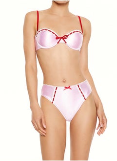 FOREVER 21 Satin Laced Hearts High-Waist Bikini Bottoms  - Image 3