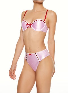FOREVER 21 Satin Laced Hearts High-Waist Bikini Bottoms  - Image 4