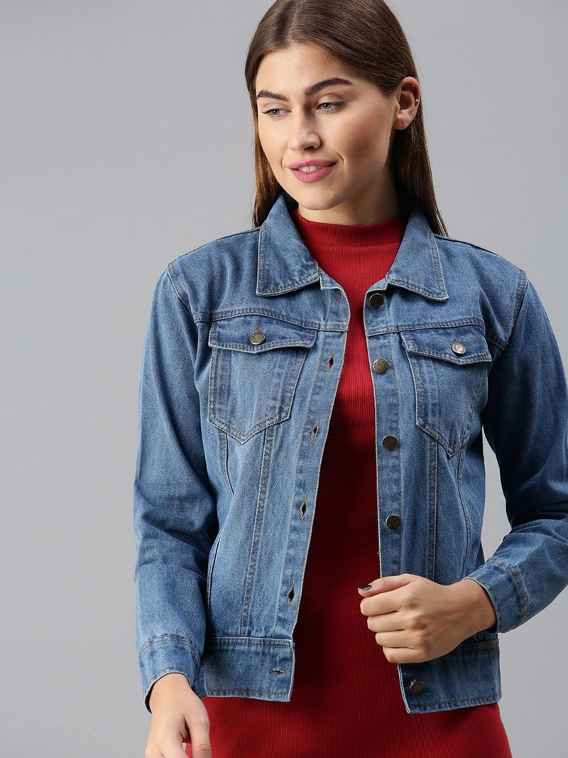 VOGATI Women's Denim Jacket djt262vog-l_Blue_L - Image 3