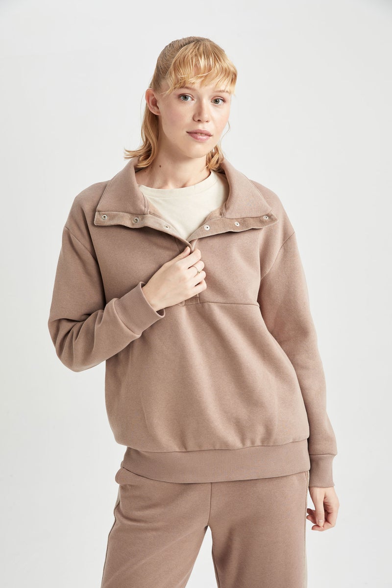 DeFacto Woman DeFactoFit Oversize Fit Polar Sports Sweatshirt - Image 5