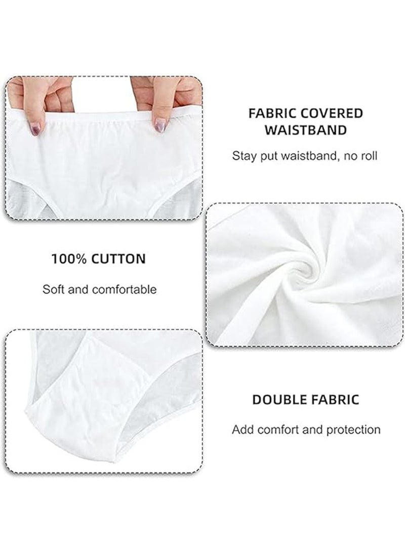 5PCS Mens Cotton Disposable Underwear Panties Portable Briefs for Travel Fitness Hotel Spa Hospital Stays, White - Image 4