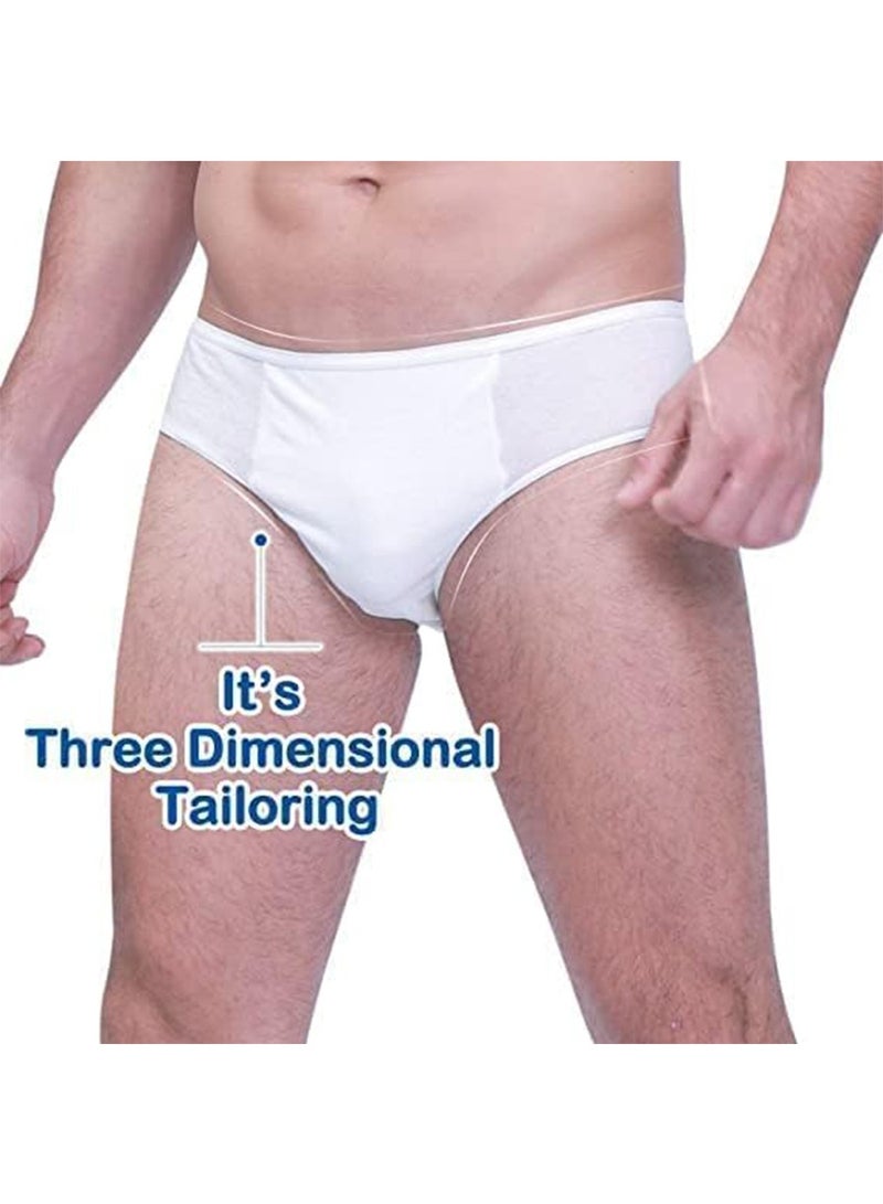 5PCS Mens Cotton Disposable Underwear Panties Portable Briefs for Travel Fitness Hotel Spa Hospital Stays, White - Image 5