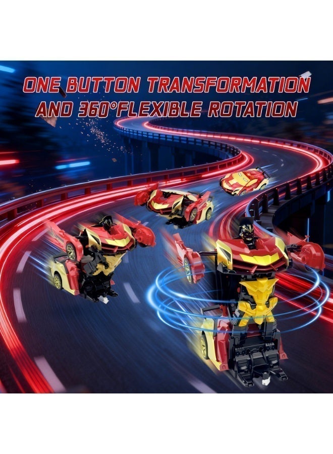 RAKAY Iron Man Remote Control Car Toy for Boys, 2.4Ghz RC Transform Robot, 1:18 Scale One-Button Deformation 360°Rotation Car with Underbody Lights, Gifts for Boys Age 3 4 5 6 7 8 9 10 11 12 - Image 2