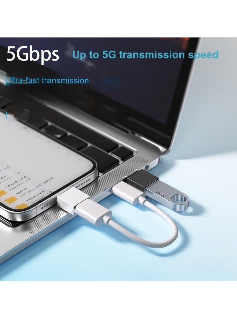 2-Pack USB Adapter Set – Type-C 3.1 to USB 3.1 + USB to Type-C – 6A Fast Charging & 10Gbps Data Transfer – Aluminum Alloy – Dual Adapter Combo for Laptop, Phone, Tablet (Black, 2 Pieces) - Image 3