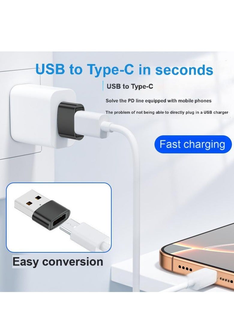 2-Pack USB Adapter Set – Type-C 3.1 to USB 3.1 + USB to Type-C – 6A Fast Charging & 10Gbps Data Transfer – Aluminum Alloy – Dual Adapter Combo for Laptop, Phone, Tablet (Black, 2 Pieces) - Image 2