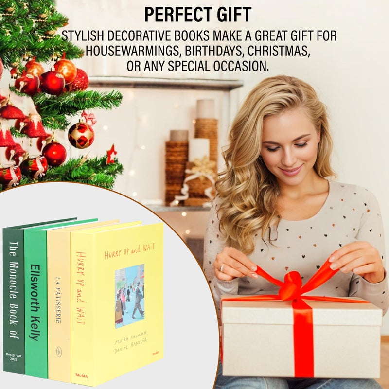 PROBENEX Nature Medium | 4 PCS Faux Decorative Books for Home Decor | Not Real Books (Cardboard Boxes) | Coffee Table, Shelf Styling & Modern Aesthetic Accent Pieces for Living Room, Office - Image 5