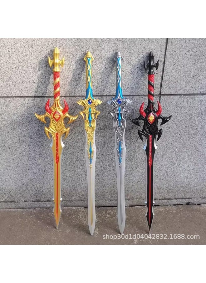 Generic - Dou Luo Mainland Surrounding Tang Three Shura Magic Sword Seven Kill Sword Sword Children's Toy Unopened Blade Safety Soft Rubber Material-Color:Poseidon Trident (100cm) - Image 1