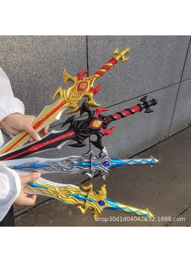 Generic - Dou Luo Mainland Surrounding Tang Three Shura Magic Sword Seven Kill Sword Sword Children's Toy Unopened Blade Safety Soft Rubber Material-Color:Poseidon Trident (100cm) - Image 1