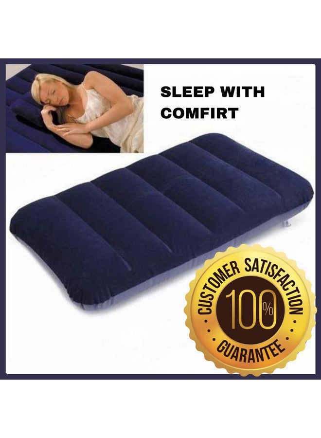GUJISH Air Inflatable Travelling Pillow for Neck & Back Support | Lightweight, Portable, Washable, Suitable to All | Best for Home, Office, Airplane, Cars and Camping | Navy Blue - 1 Qty - Image 5