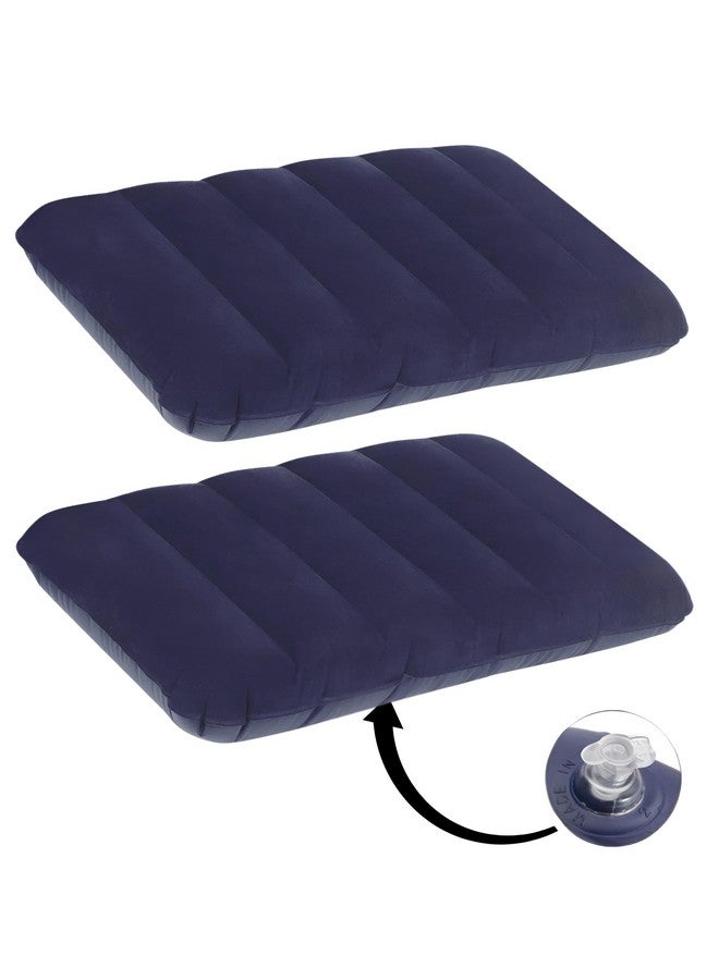 GUJISH Air Inflatable Travelling Pillow for Neck & Back Support | Lightweight, Portable, Washable, Suitable to All | Best for Home, Office, Airplane, Cars and Camping | Navy Blue - 1 Qty - Image 1