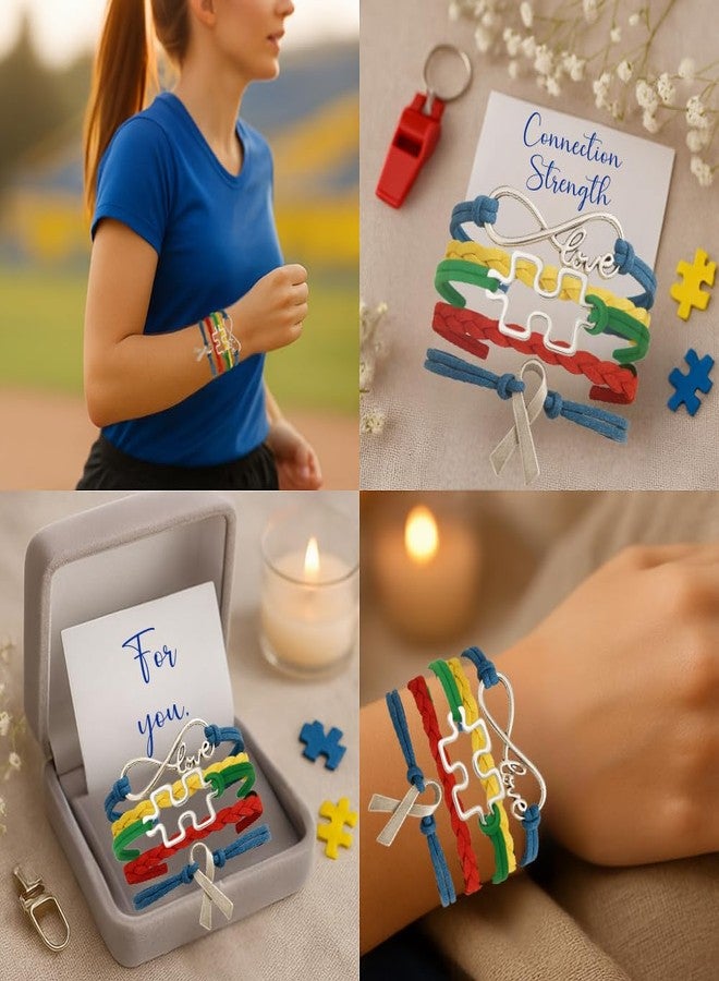 إنفينيتي كوليكشن سوار مجموعة إنفينيتي للتوعية بالتوحد، مجوهرات للتوعية بالتوحد، سوار على شكل قطعة أحجية - Image 2