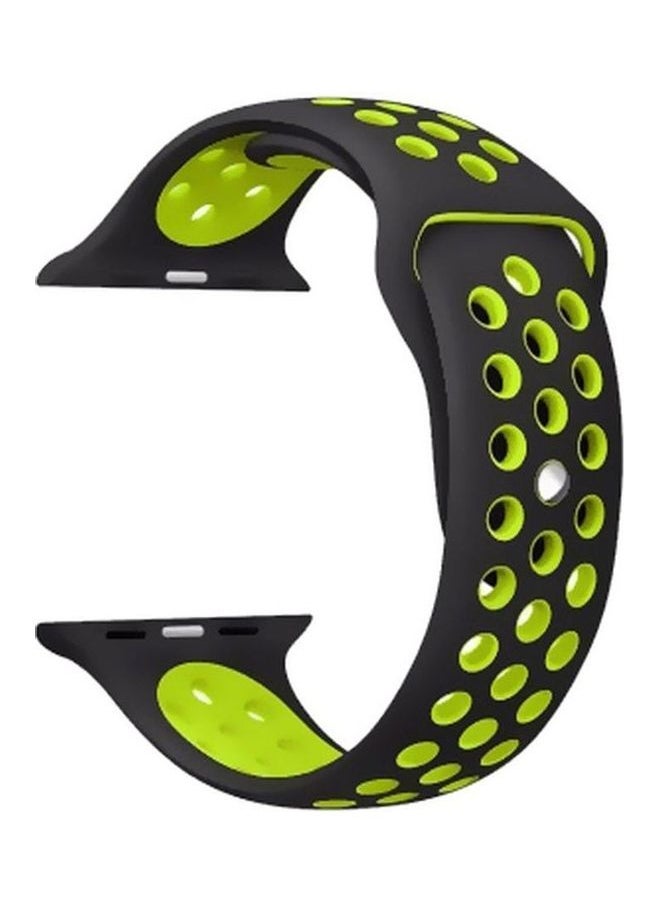PROMASS Replacement Strap Watchband For Apple Watch Series 7 41mm / 6 / SE / 5 / 4 40mm / 3 / 2 / 1 38mm Black/Green 