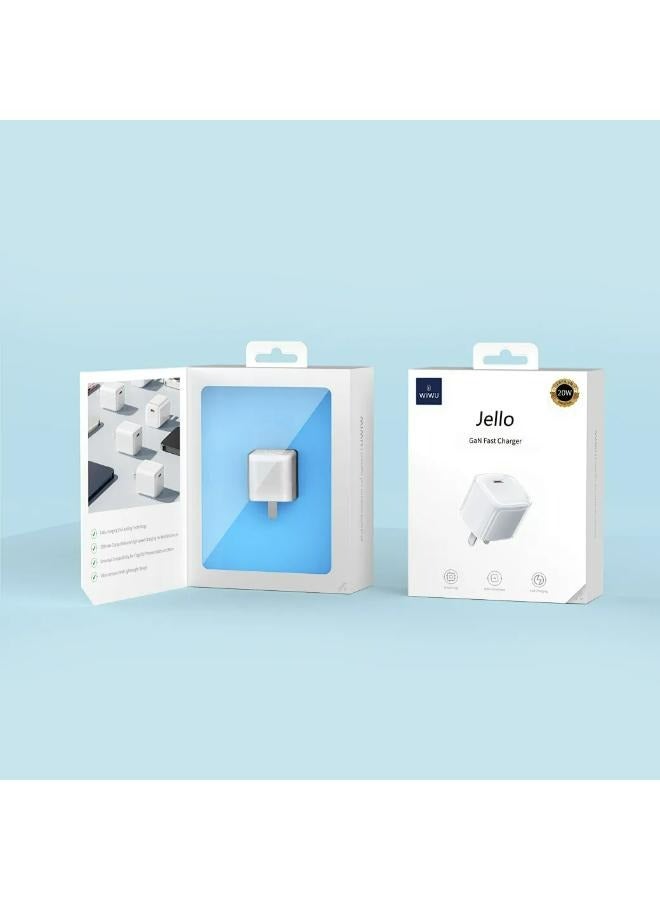 دبليو اي دبليو يو WIWU Jello 20W PD GaN Fast Charger  Wi-U013 EU Plug White - Image 2