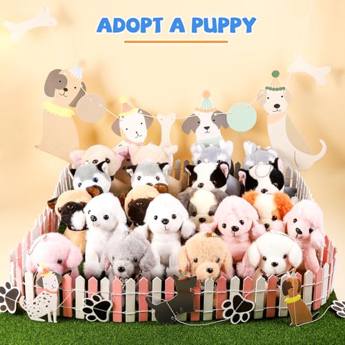 Niceup 20PCS Small Puppies Stuffed Animal Mini Plush Dog Keychain Adopt a Puppy Party Favors Easter Basket Stuffers Bulk Birthday Gift Goodie Bag Fillers for Kid Class Toy Pet Adoption Paw Doll - Image 5