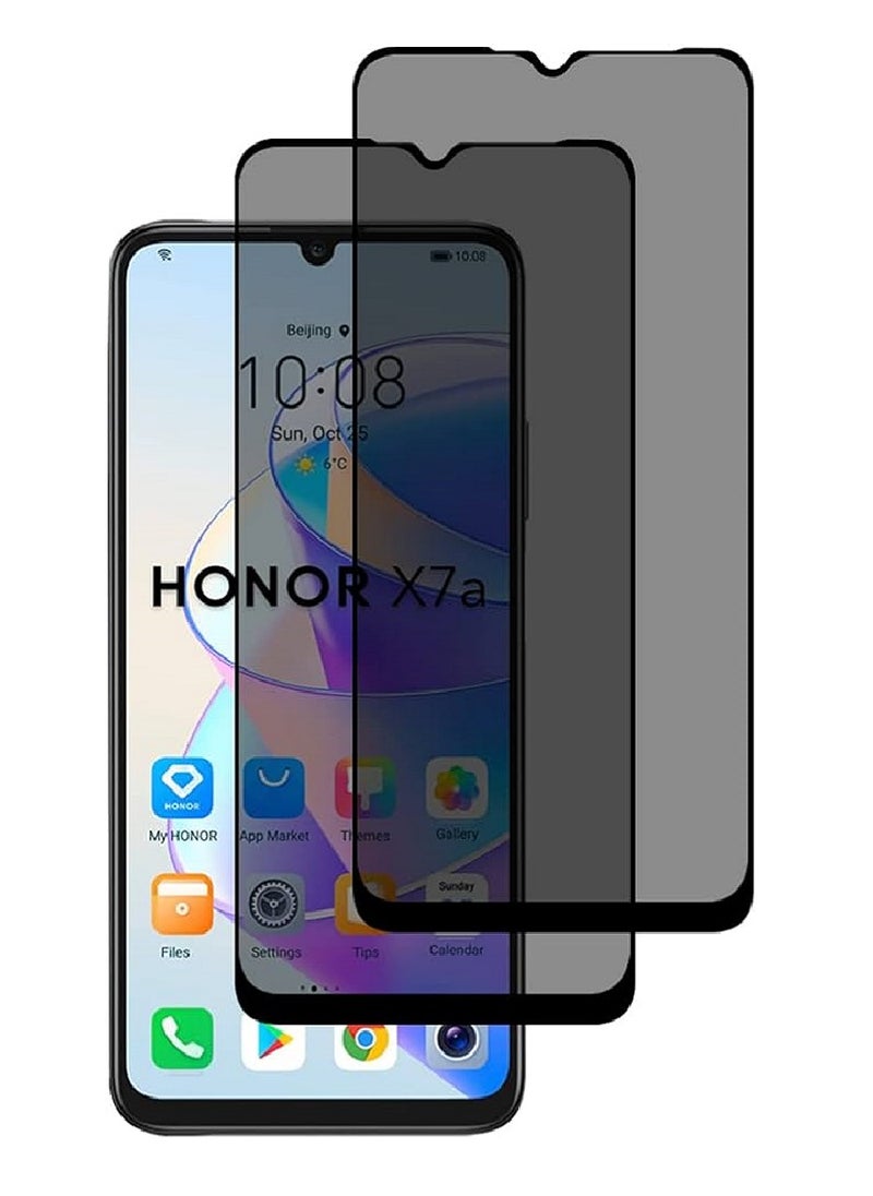 we3 2 Pieces Tempered Glass Screen Protector Anti-Spy Privacy Designed For Honor X7a Full Glue Edge to Edge Full Screen Coverage And Bubble Free - Image 1