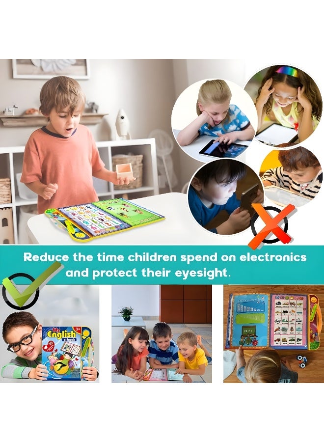 كتاب صوتي تفاعلي للأطفال من أوربان تريندو، يحتوي على أكثر من 200 محتوى تعليمي، بما في ذلك الحروف الأبجدية، والعد، وأجزاء الجسم، والعائلة، والتهجئة، والفواكه، والرسم، والمزيد | ألعاب تعليمية للأطفال الصغار من سن 3 سنوات فما فوق، كتب تعليمية للأطفال +3 (وردي) - Image 5