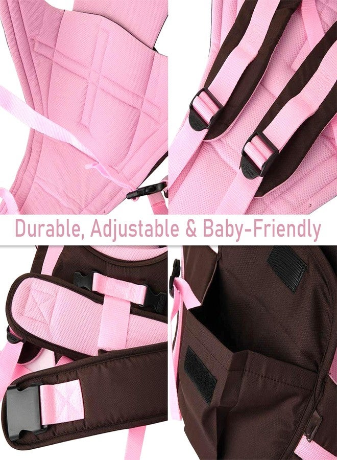 GLUN® Infant& Child Holder Carrier Kangaroo Bag, Pack of 1 Pink Colour, Baby Carrier Bag, Ergonomic & Soft Lightweight with Storage Pockets, Comfortable Baby Backpack for Newborn & Toddlers - Image 2