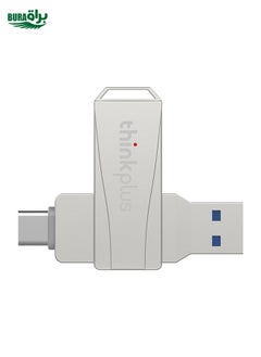 BURAQ Lenovo Thinkplus MU252 USB 3.1 + USB-C / Type-C Flash Drive, Memory:128GB (Silver)  - Image 1