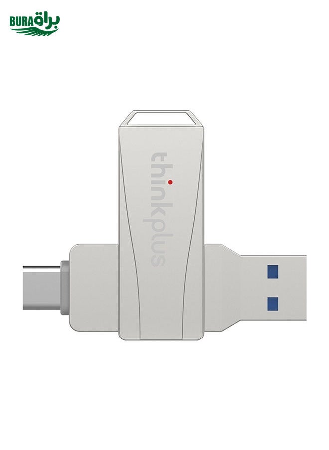 BURAQ - Lenovo Thinkplus MU252 USB 3.1 + USB-C / Type-C Flash Drive, Memory:128GB (Silver) - Image 1