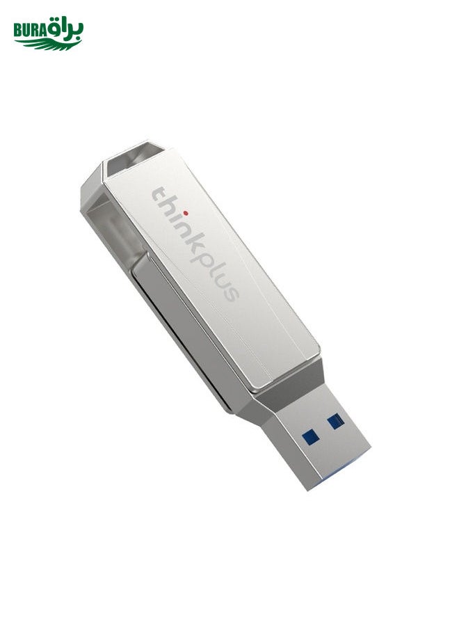 BURAQ - Lenovo Thinkplus MU252 USB 3.1 + USB-C / Type-C Flash Drive, Memory:128GB (Silver) - Image 1