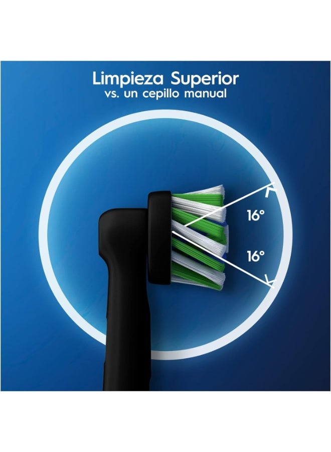 Oral-B Cross Action Electric Toothbrush Head with CleanMaximiser Technology, Angled Bristles for Deeper Plaque Removal, Pack of 8 Toothbrush Heads, Black Edition - Image 2