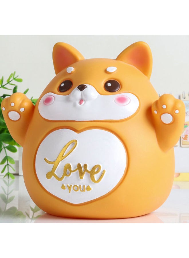ماركة غير محددة - الإنترنت الأحمر الكرتون زودياك الكلب Longma Sheep Piggy Bank مقاوم للسقوط لطيف Piggy Bank سعة كبيرة فقط لا يمكن إدخالها - اللون: أصفر دجاج - الحجم: حجم صغير يمكن إيداعه أو إزالته - Image 1