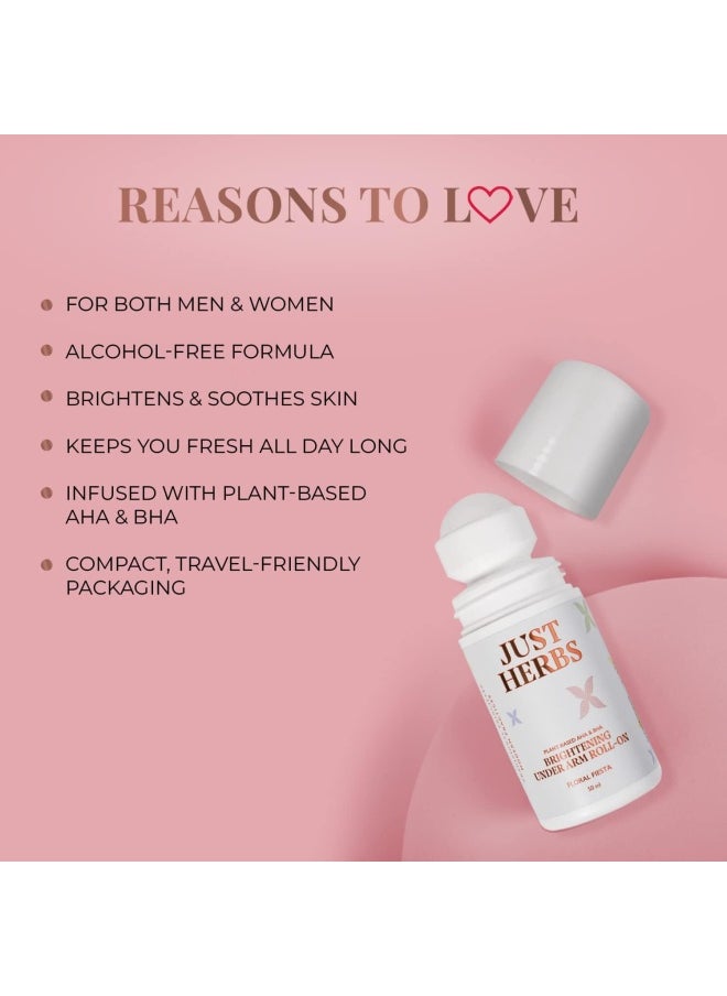Just Herbs Under Arm Roll On for Women Floral Fiesta Long Lasting and Refreshing Women Deodorant - 50 ml  - Image 3