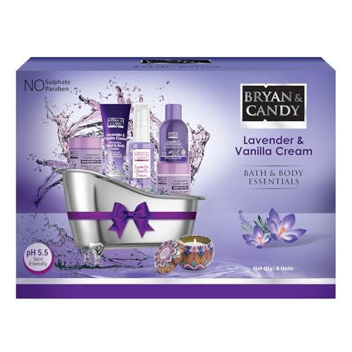 BRYAN  CANDY Bryan & Candy Lavender Bath Tub Kit Collection Gift For Women, Complete Home Spa Experience|Ph5.5 Skin Friendly | Vegan - Image 1