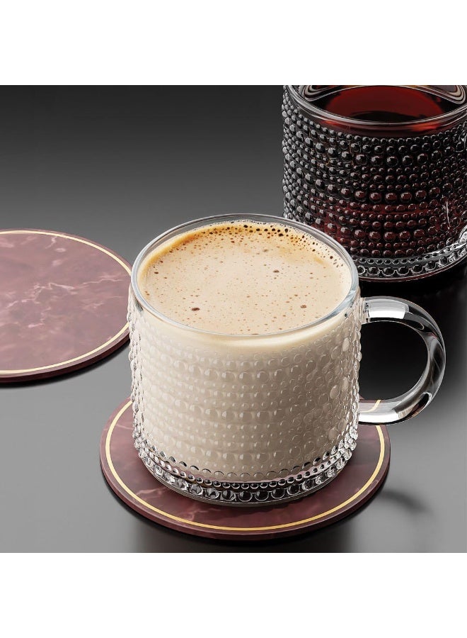 كرنفال طقم أكواب شاي سيتي جلاس كارنيفال | قطعتان من أكواب الشاي الكبيرة ذات الجدران المنقطة للشاي أو الكابتشينو أو النسكافيه | شفاف وأنيق 300 مل - Image 2