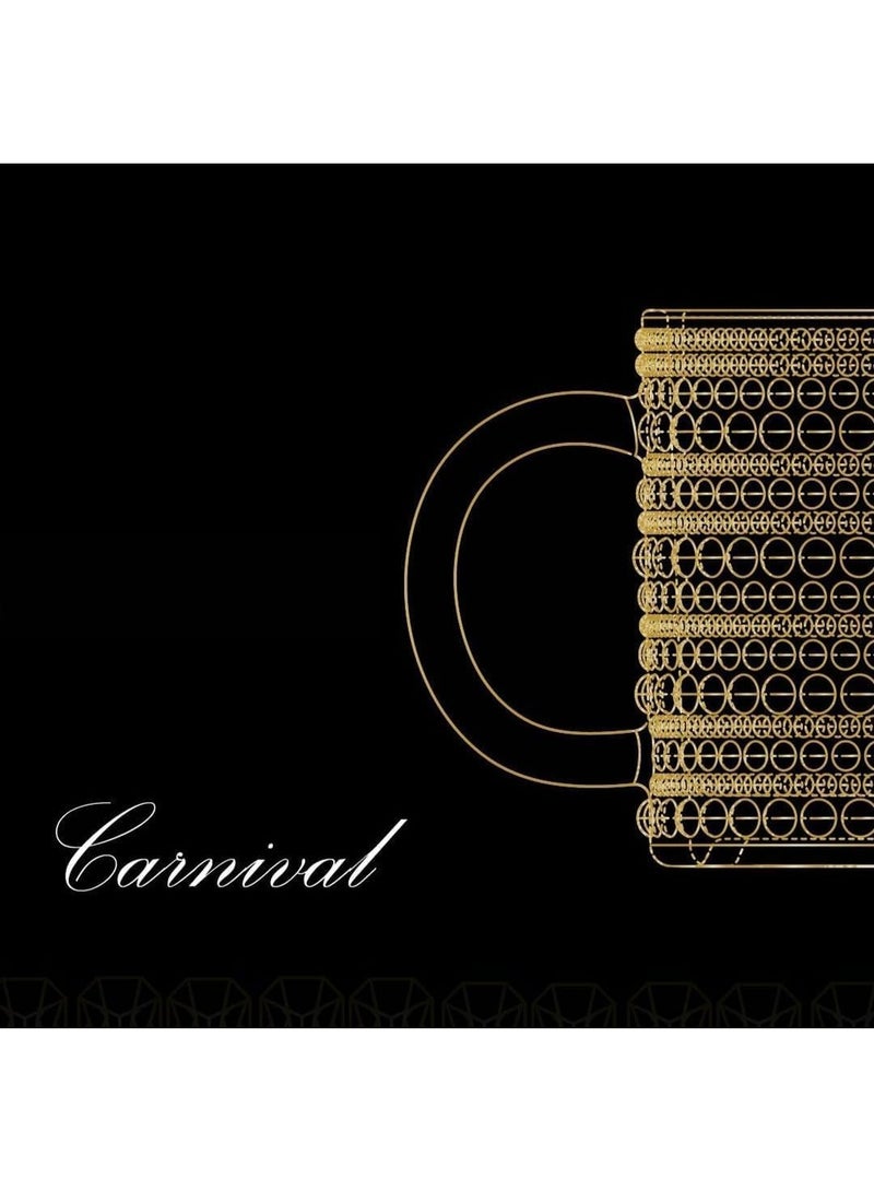 كرنفال طقم أكواب شاي سيتي جلاس كارنيفال | قطعتان من أكواب الشاي الكبيرة ذات الجدران المنقطة للشاي أو الكابتشينو أو النسكافيه | شفاف وأنيق 300 مل - Image 3