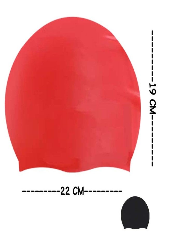 KYNA Set of 2 Pcs Silicone Waterproof Swimming Cap for Men and Women| Ideal for Children and Adult Multicolor Pack of 1 (M2) - Image 2