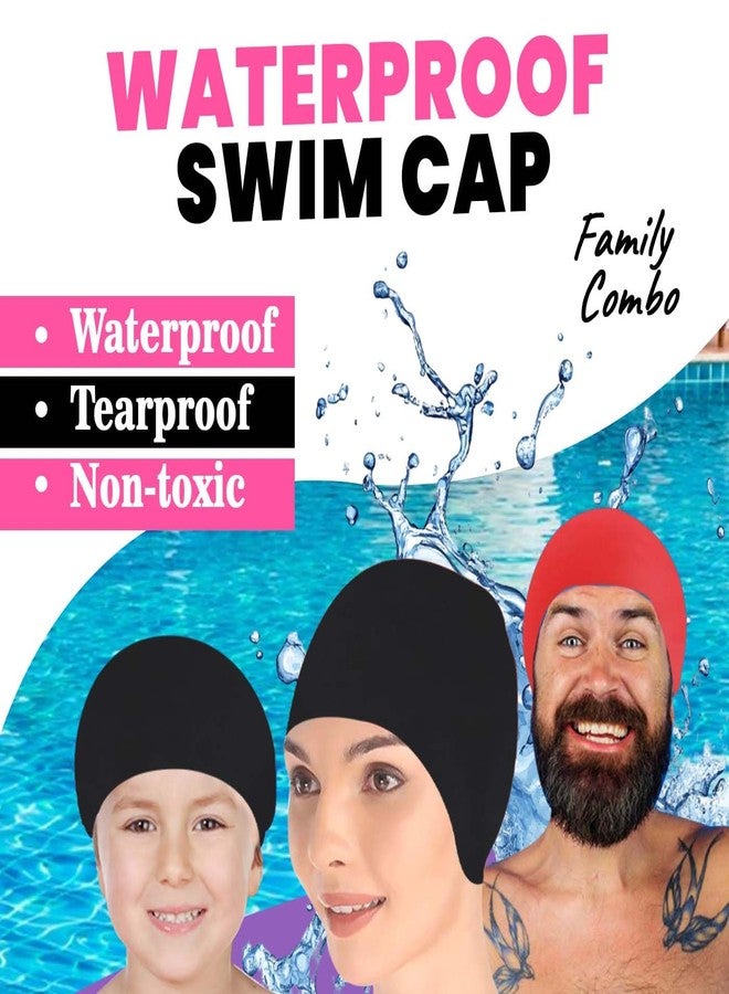 KYNA Set of 2 Pcs Silicone Waterproof Swimming Cap for Men and Women| Ideal for Children and Adult Multicolor Pack of 1 (M2) - Image 3