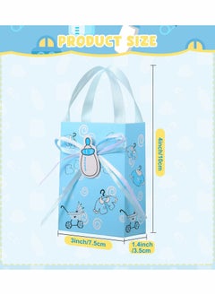 Excefore Party Gift Bags, 24 Pcs Baby Shower Party Decoration Goodie Bags Birthday Party Treat Bags Blue Candy Bags With Handles for Boys Kids Birthday Baby Shower Party Favors Supplies Return Gifts  - Image 4