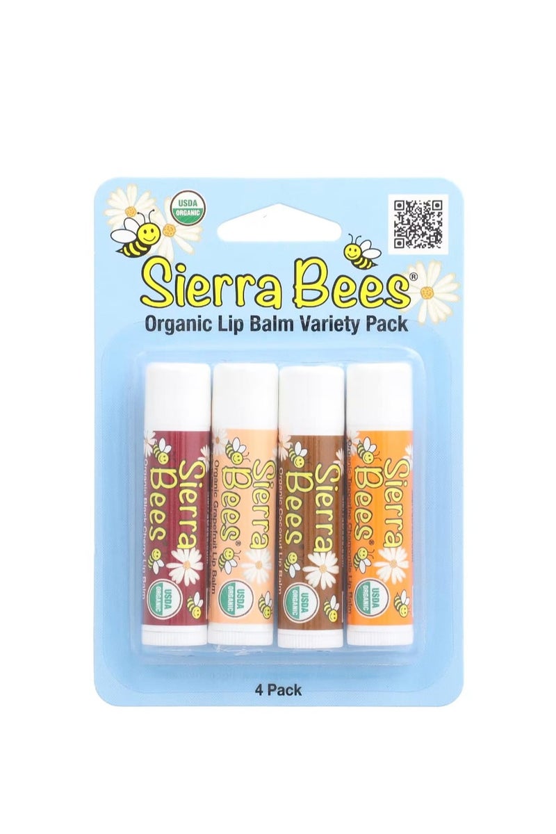Sierra Bees Organic Lip Balm Variety Pack 4 Pack 0.15 oz (4.25 g) Each - Image 2