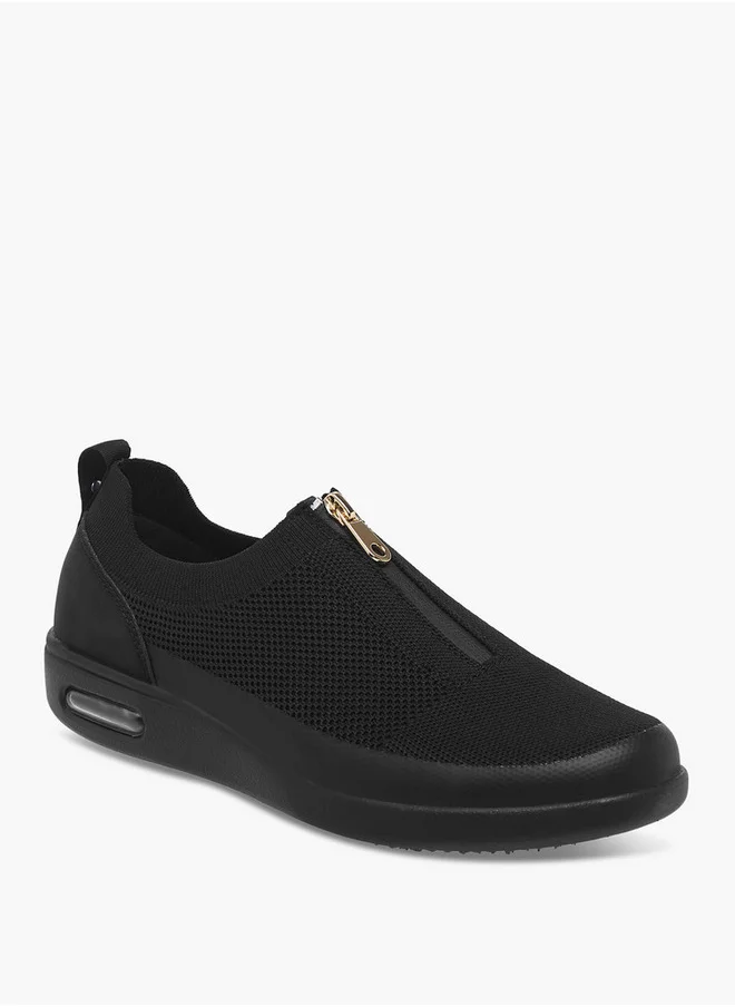 Le Confort Women's Textured Diabetic Sneakers with Zip Closure