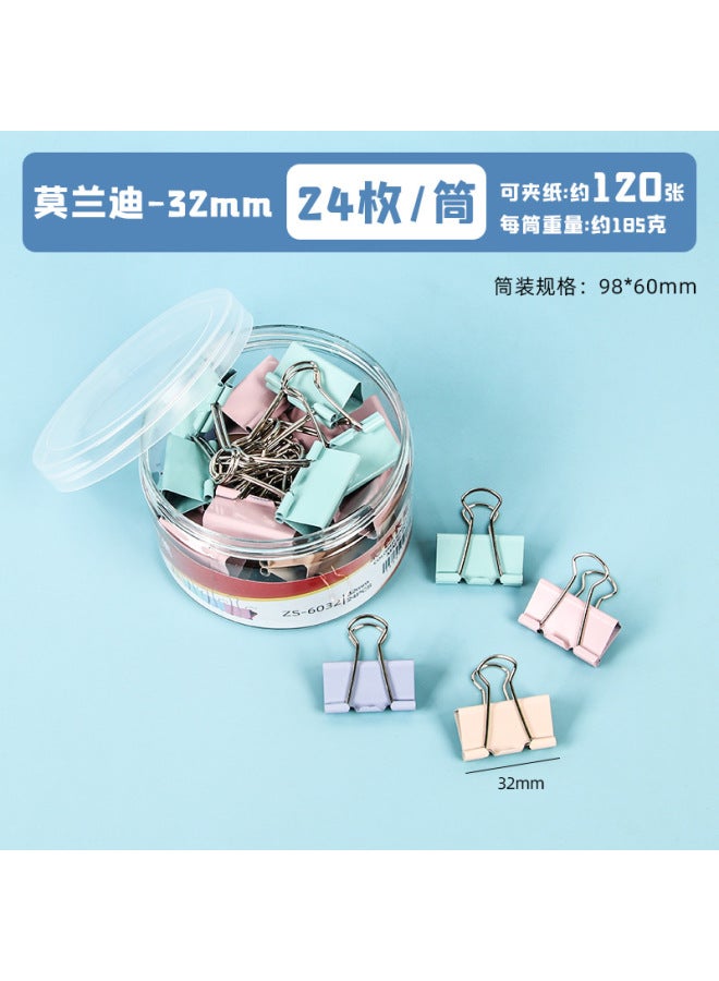 FEIYI Office Color Long Tail Clip Data Clip Black Dovetail Clip Large And Small Metal Bill Clip Stationery - Image 1