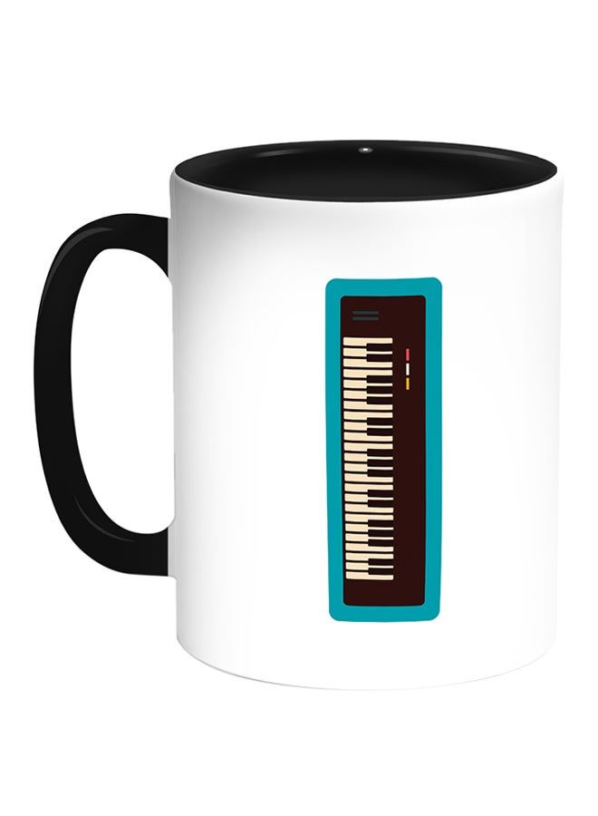 RKN Musical Instrument Piano Printed Coffee Mug White/Black 11ounce - Image 2