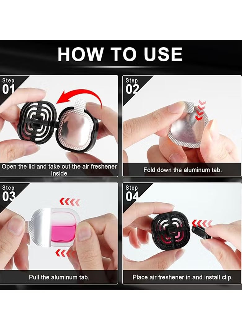 2PCS Car Air Freshener Vent Clip Essential Oil Fragrance Odor Eliminator Long Lasting Car Perfume Freshener Pink - Image 3