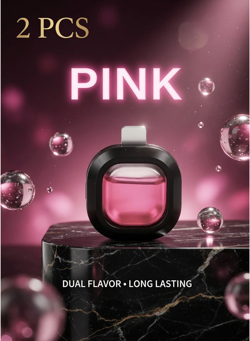 2PCS Car Air Freshener Vent Clip Essential Oil Fragrance Odor Eliminator Long Lasting Car Perfume Freshener Pink - Image 1