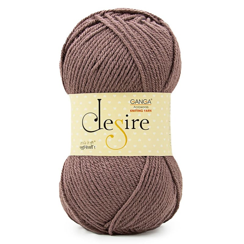 Ganga Acrowools Acrylic Desire Hand Knitting and Crochet Yarn. Pack of 1 Ball - 100Gms. Shade No - Dsr023, Brown - Image 4